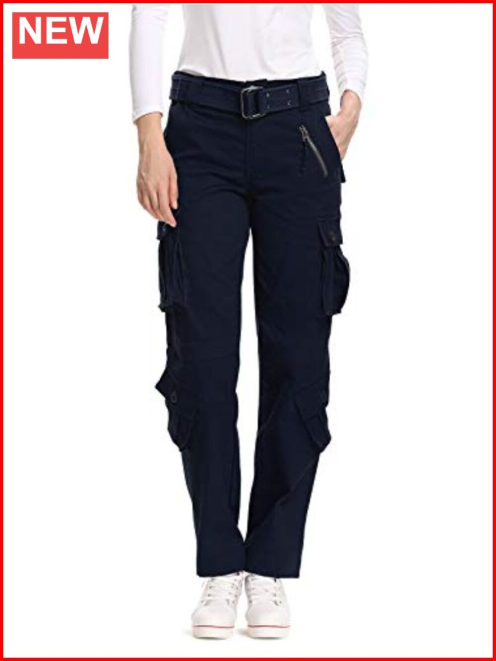 Women's Cargo Work Pants Stretch Cotton Relaxed Fit 8 Pockets Casual Combat